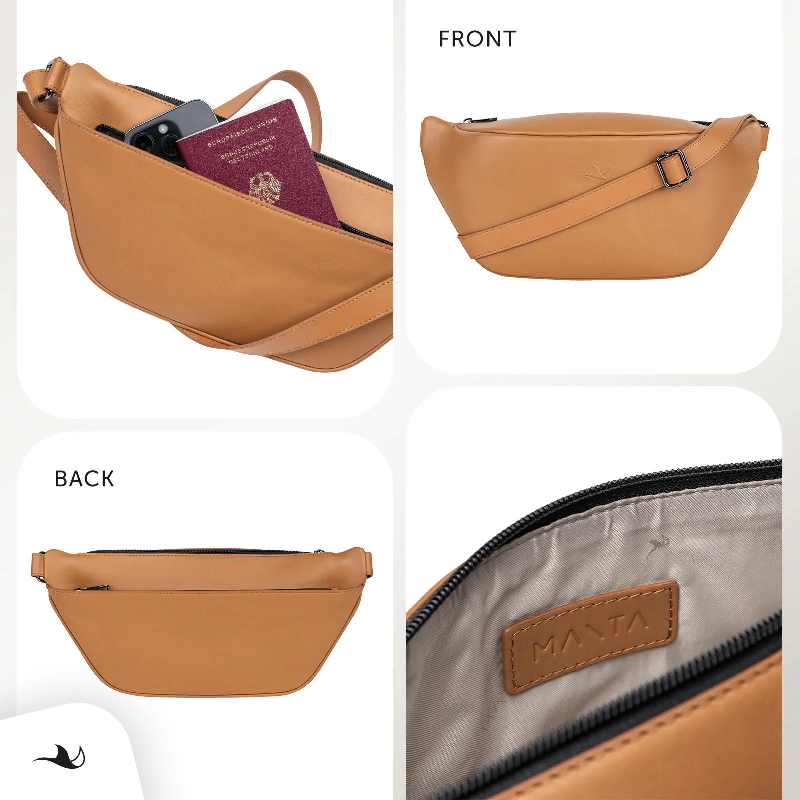 MANTA Echtleder Belt Bag - Bauchtasche zum Umhängen - Image 11
