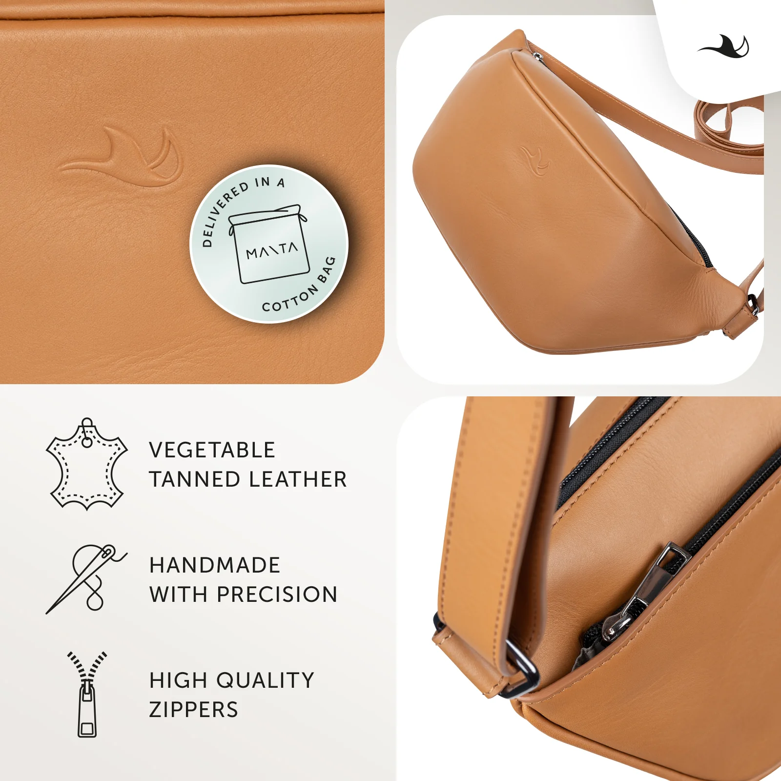 MANTA Echtleder Belt Bag - Bauchtasche zum Umhängen - Image 12