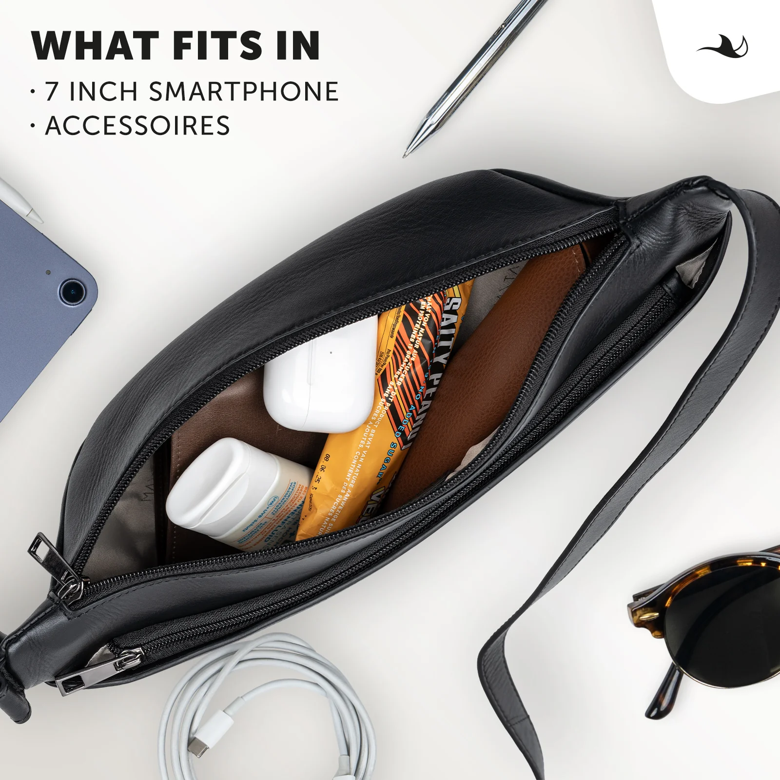MANTA Echtleder Belt Bag - Bauchtasche zum Umhängen - Image 3