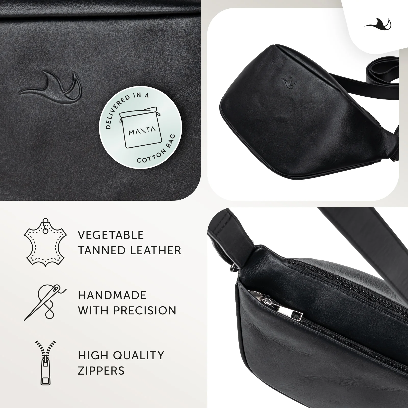 MANTA Echtleder Belt Bag - Bauchtasche zum Umhängen - Image 5
