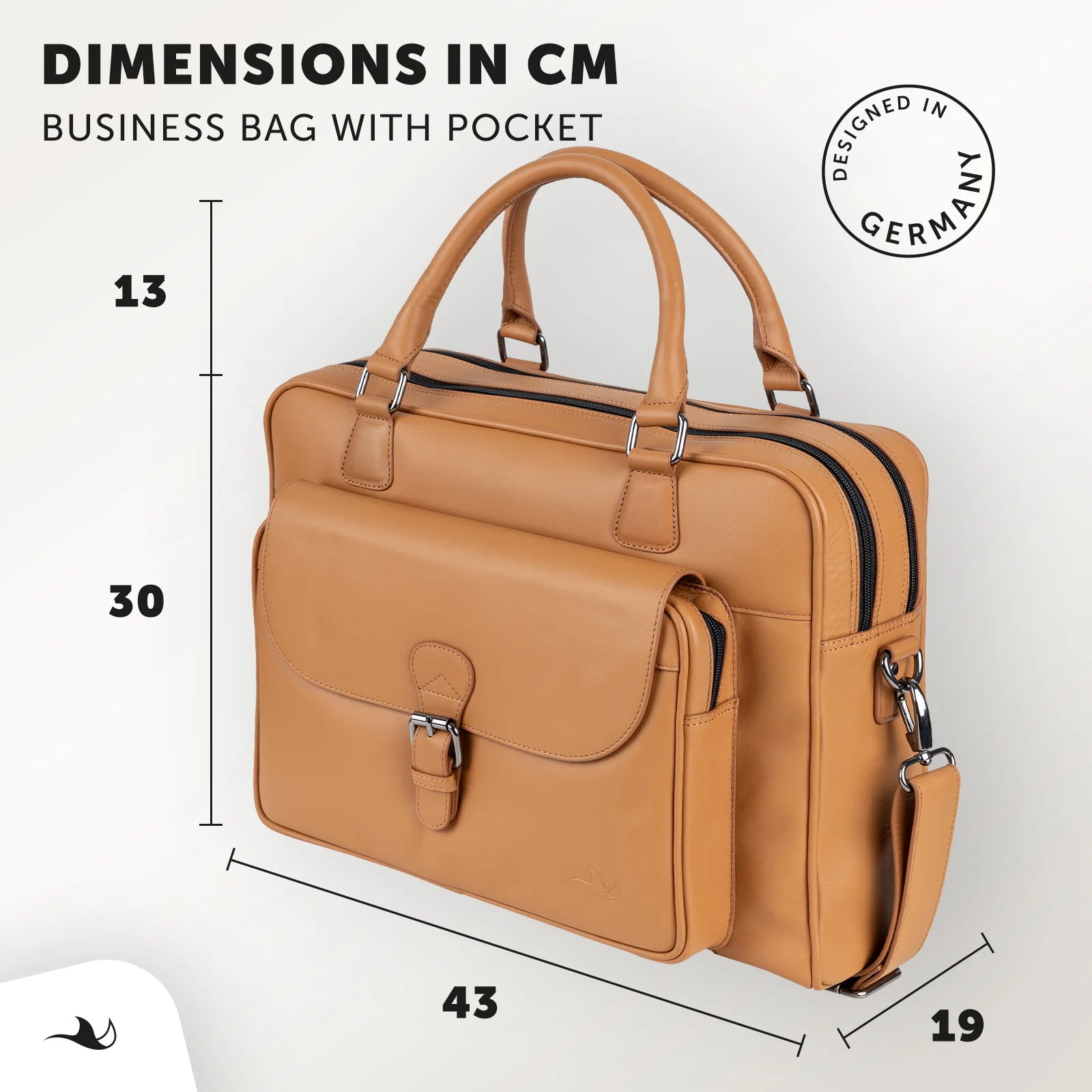 MANTA Echtleder Business Tasche mit Fronttasche & 16-Zoll Laptopfach - Image 10