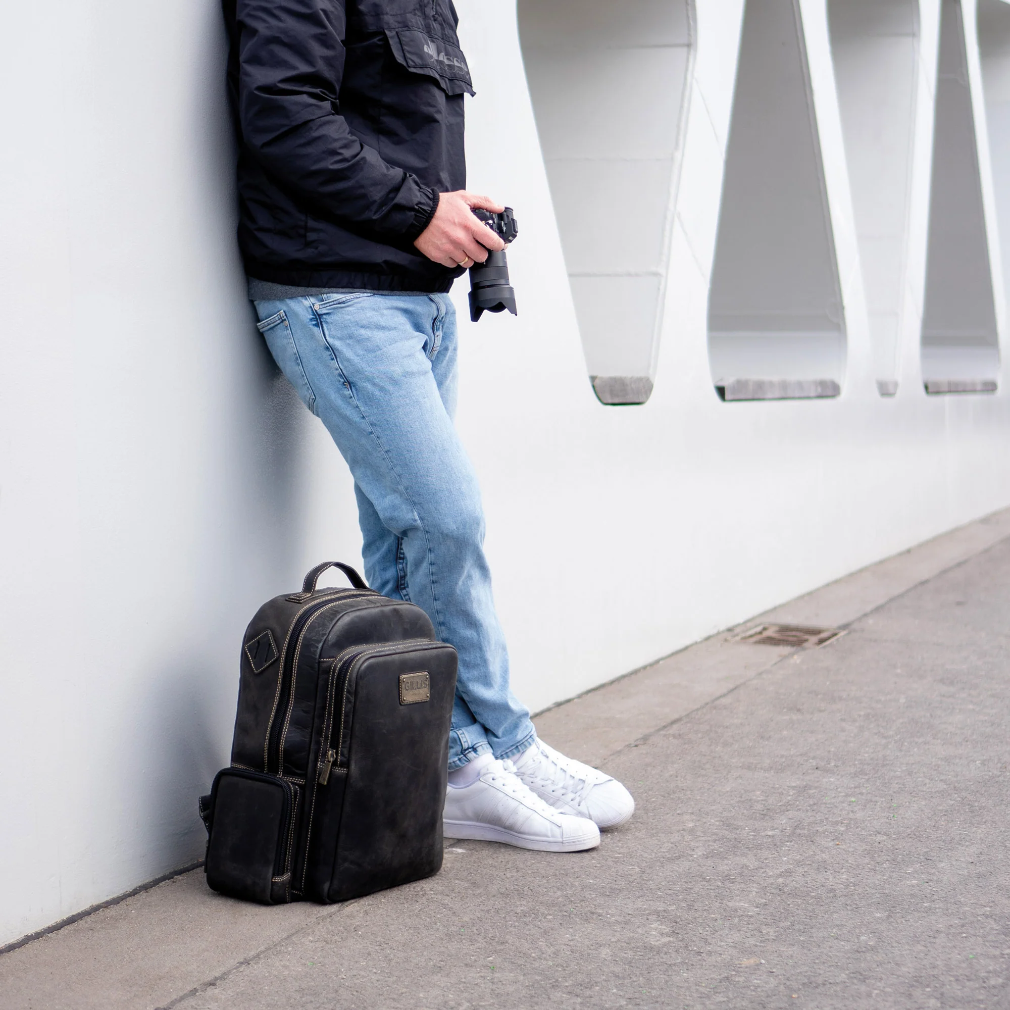 Leder Rucksack Trafalgar II vintage black - Image 11
