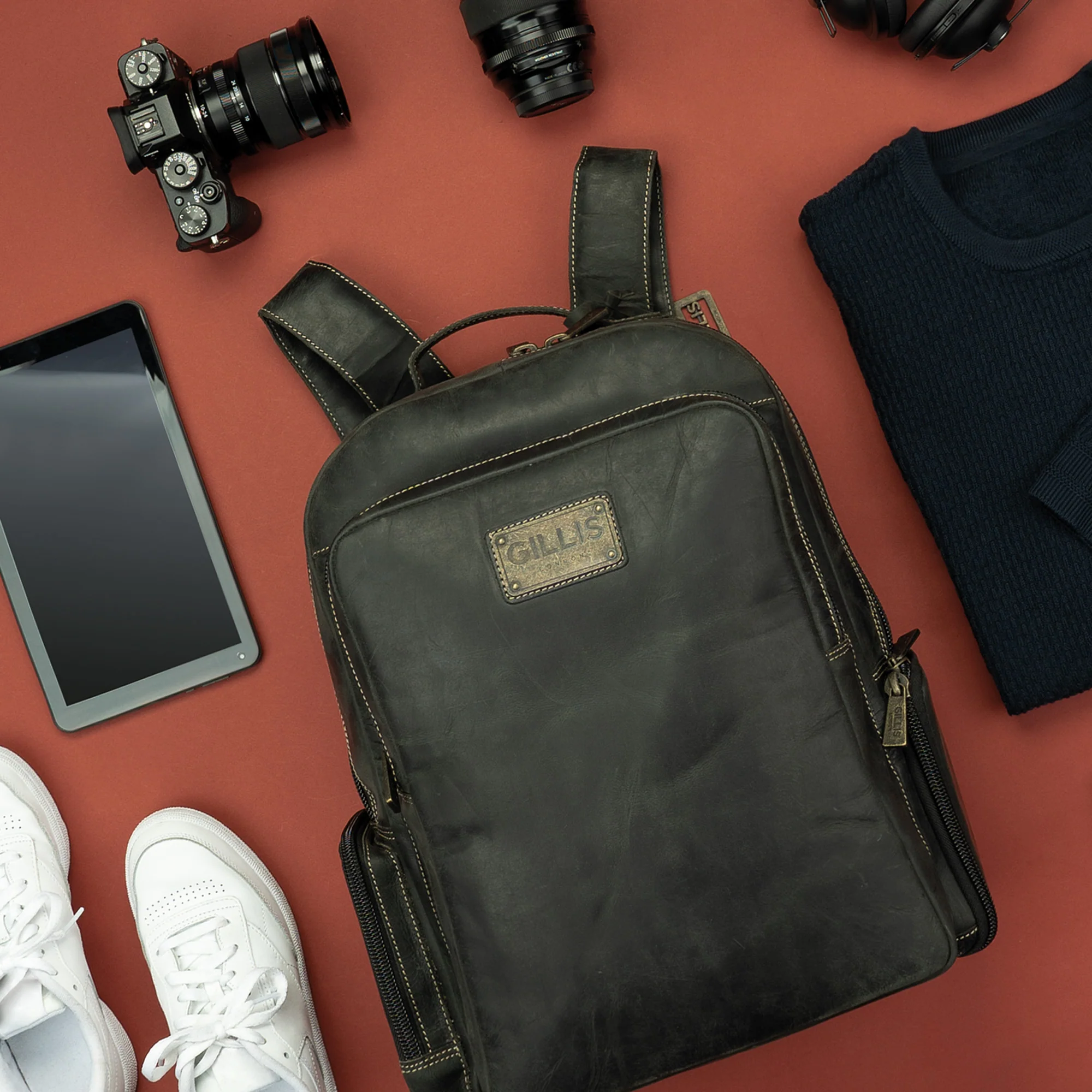 Leder Rucksack Trafalgar II vintage black - Image 5