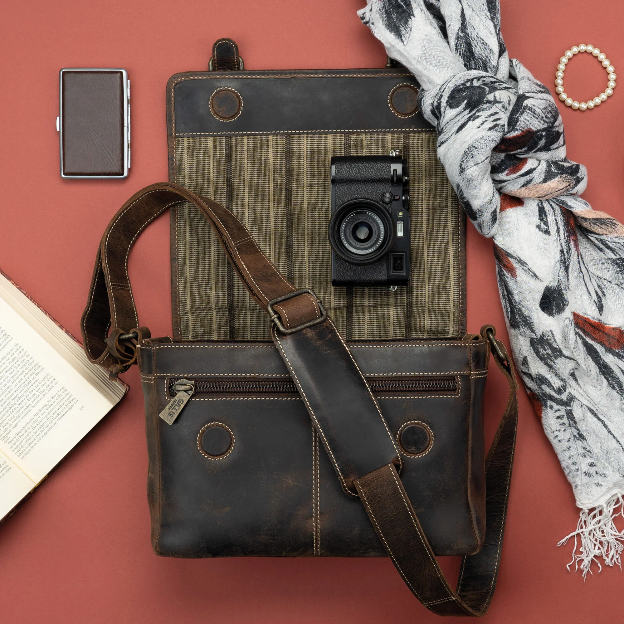 Leder Schultertasche Trafalgar - Image 4