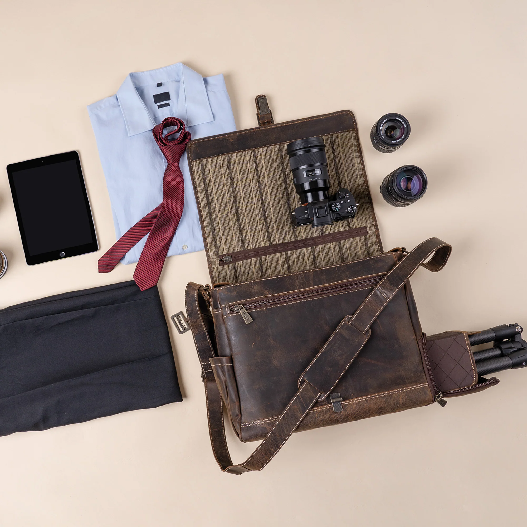 Leder Street-Messenger-Bag Trafalgar - Image 4