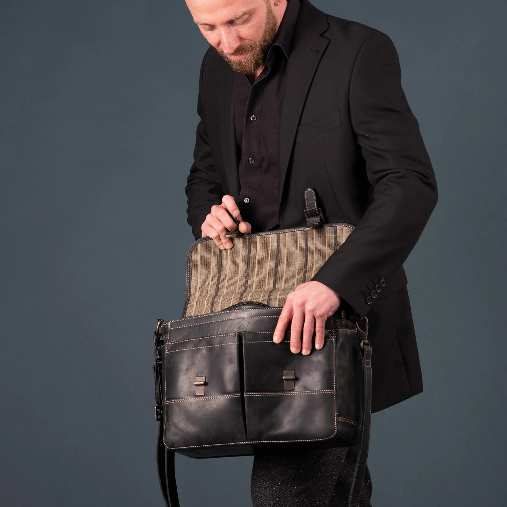 Leder Tasche Trafalgar Attaché - Image 22