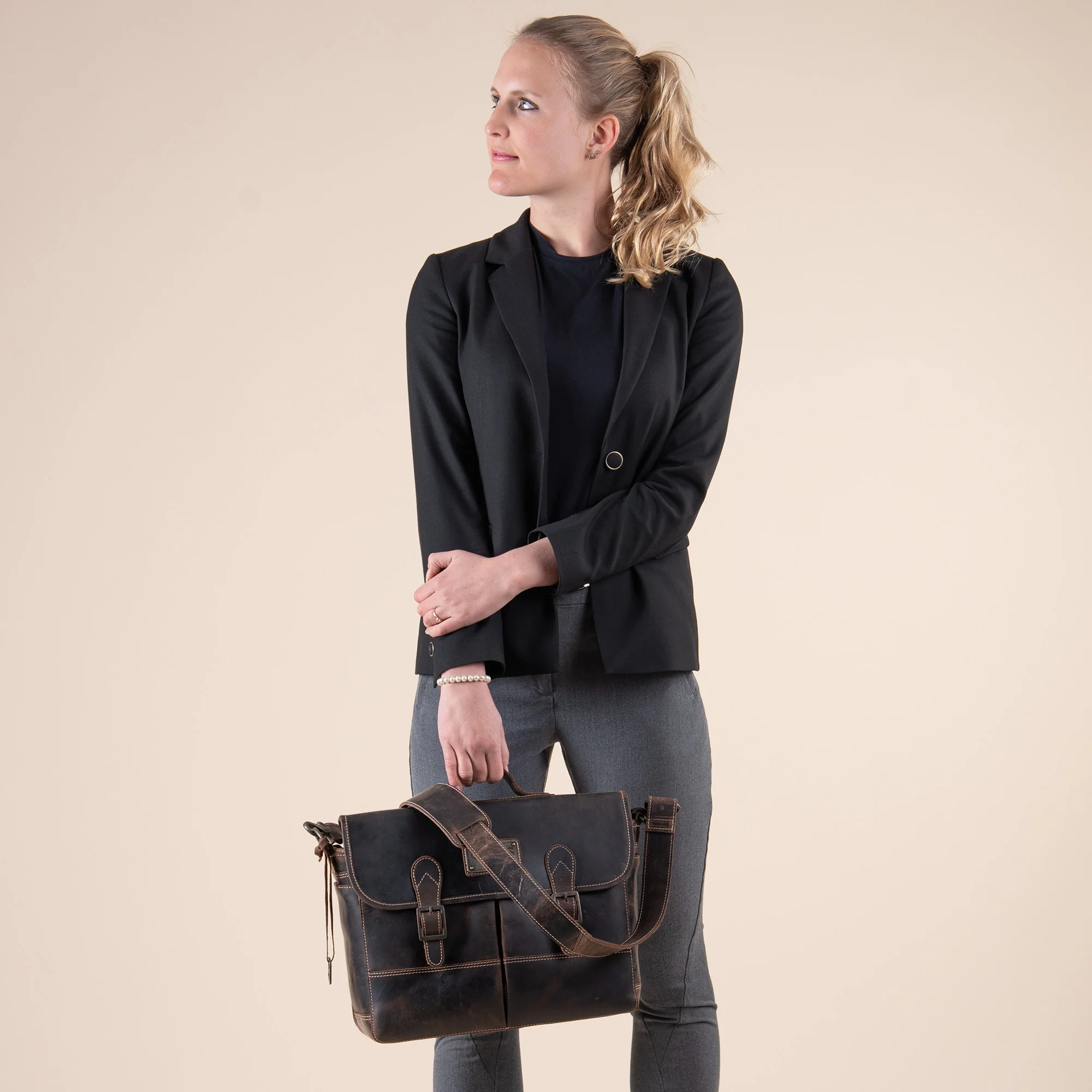 Leder Tasche Trafalgar Attaché - Image 4