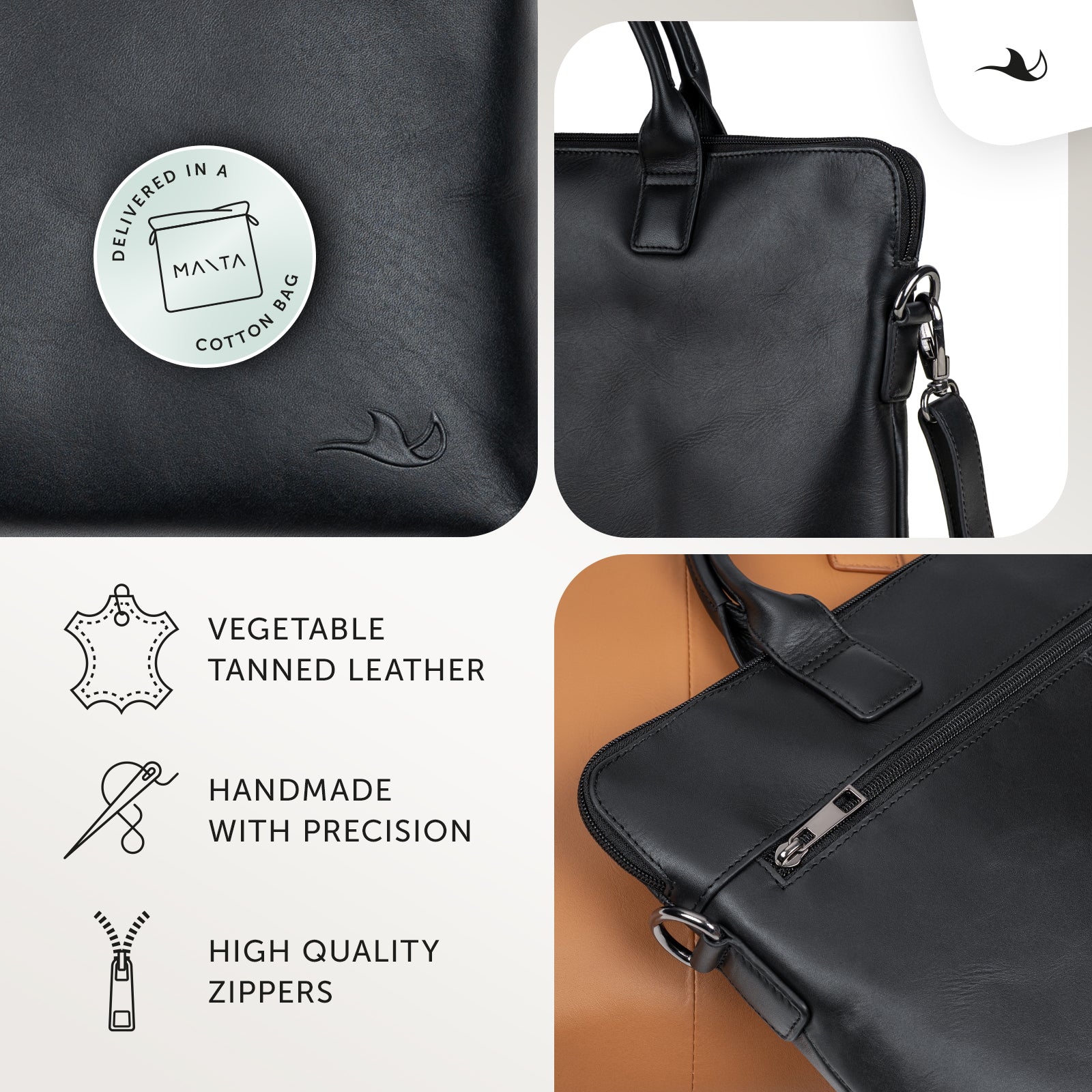 MANTA Echtleder Laptoptasche mit 14-Zoll oder 16-Zoll Laptopfach - Image 22