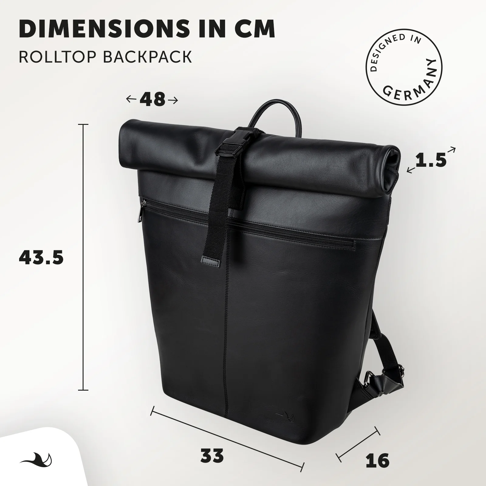 MANTA Echtleder Rolltop Rucksack mit 16-Zoll Laptopfach - Image 14