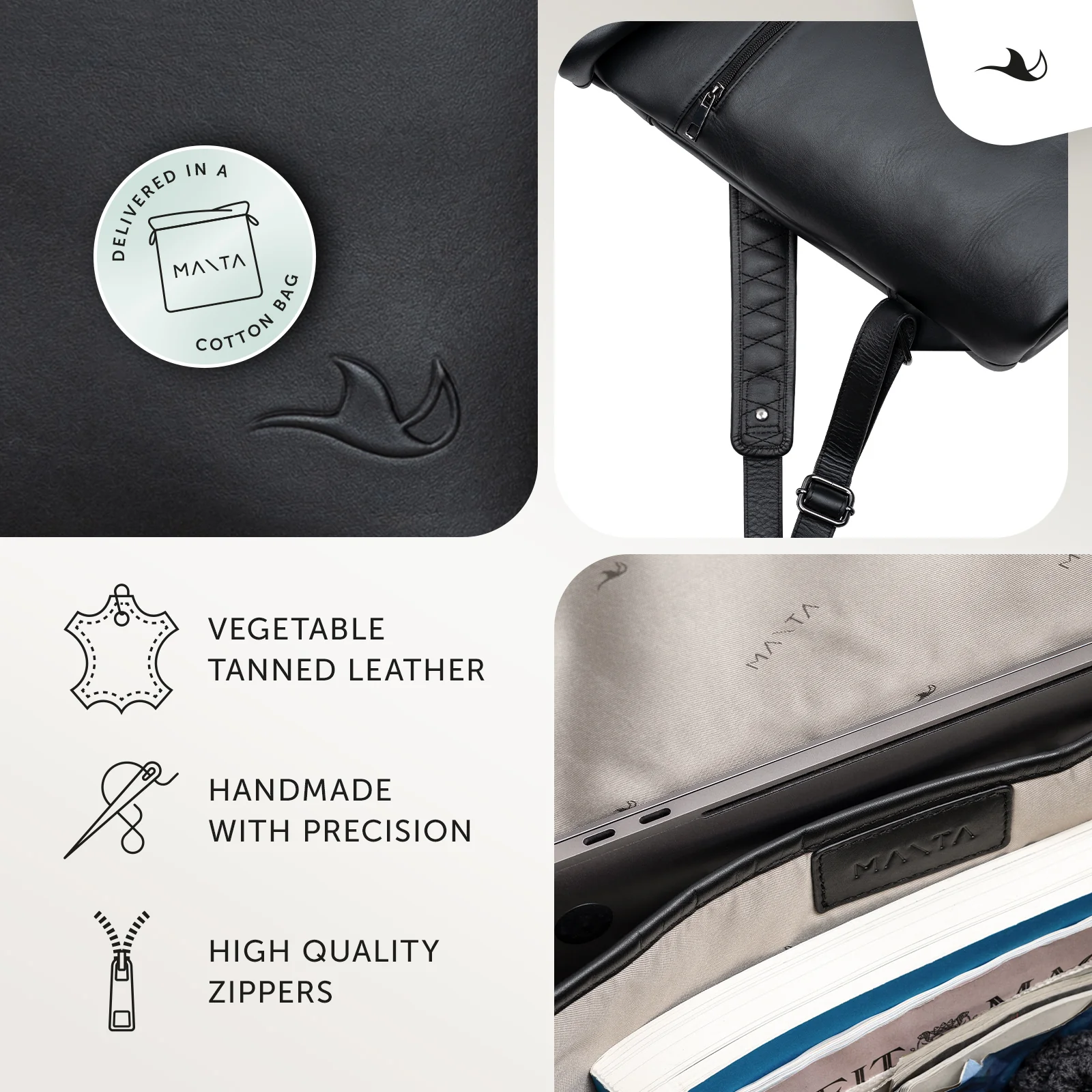 MANTA Echtleder Rolltop Rucksack mit 16-Zoll Laptopfach - Image 17