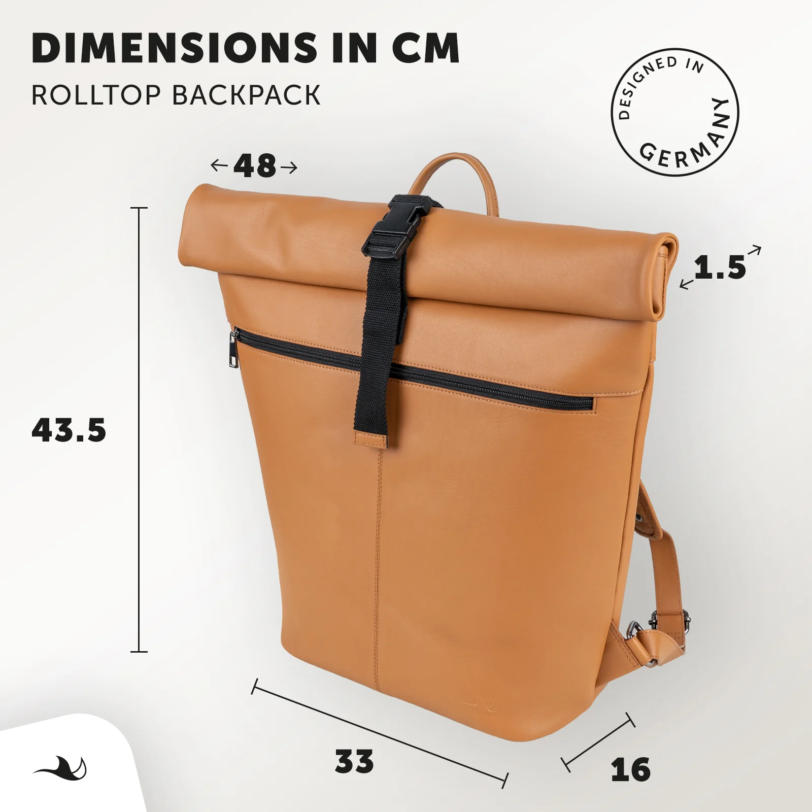 MANTA Echtleder Rolltop Rucksack mit 16-Zoll Laptopfach - Image 20