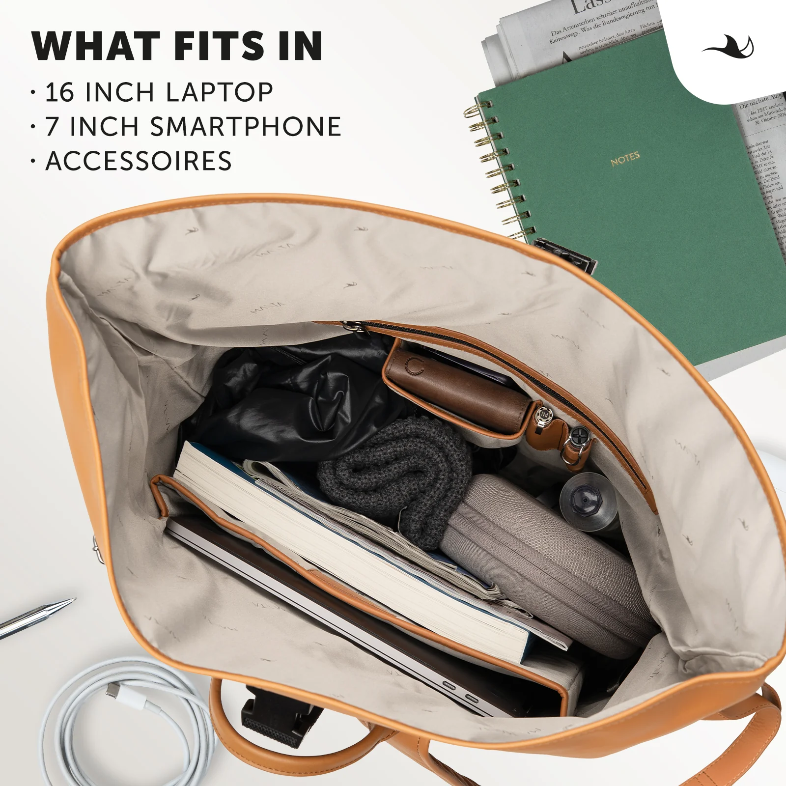 MANTA Echtleder Rolltop Rucksack mit 16-Zoll Laptopfach - Image 21