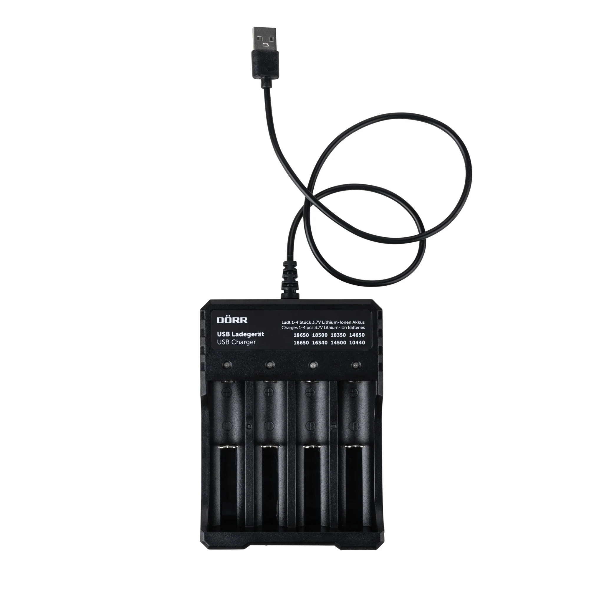 USB-Ladegerät für Li-Ionen Akkus 18650 4-Ladeslots - Image 4