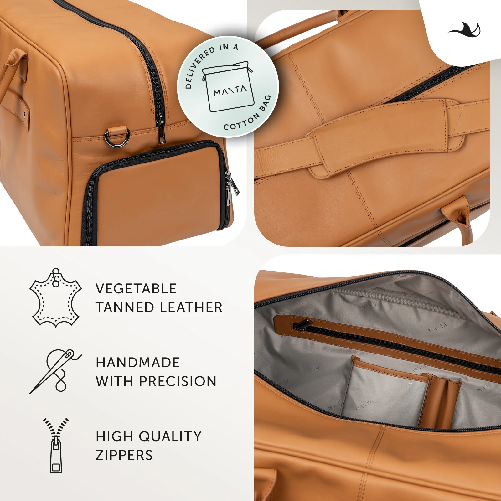 MANTA Echtleder Weekender mit Schuhfach & 16-Zoll Laptopfach - Image 15