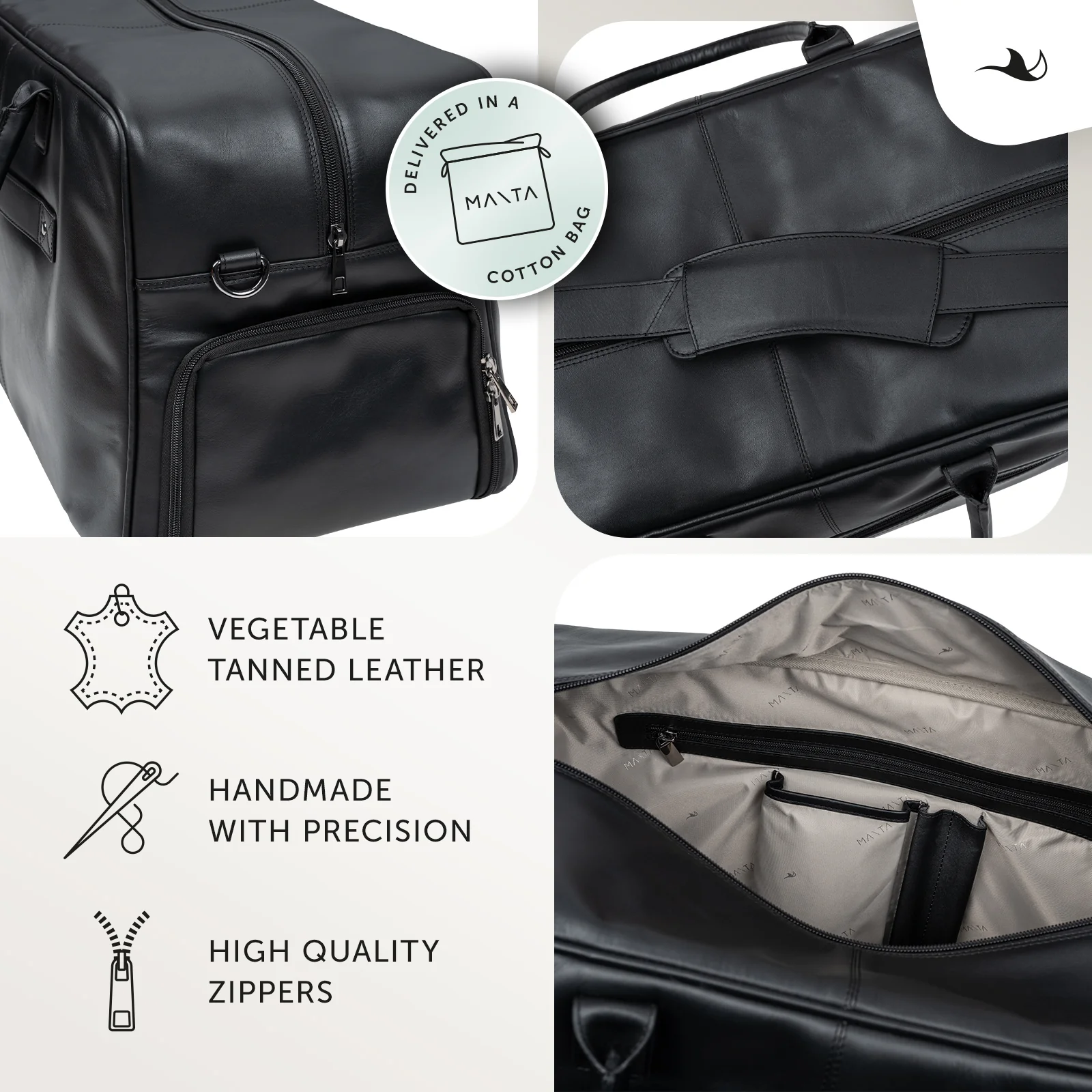 MANTA Echtleder Weekender mit Schuhfach & 16-Zoll Laptopfach - Image 6