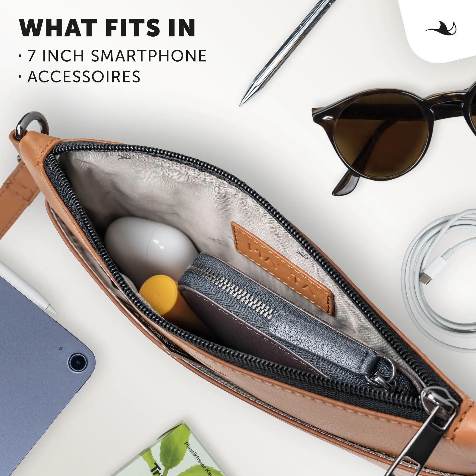 MANTA Echtleder Crossbody Bag - lässige Umhängetasche & Clutch - Image 12