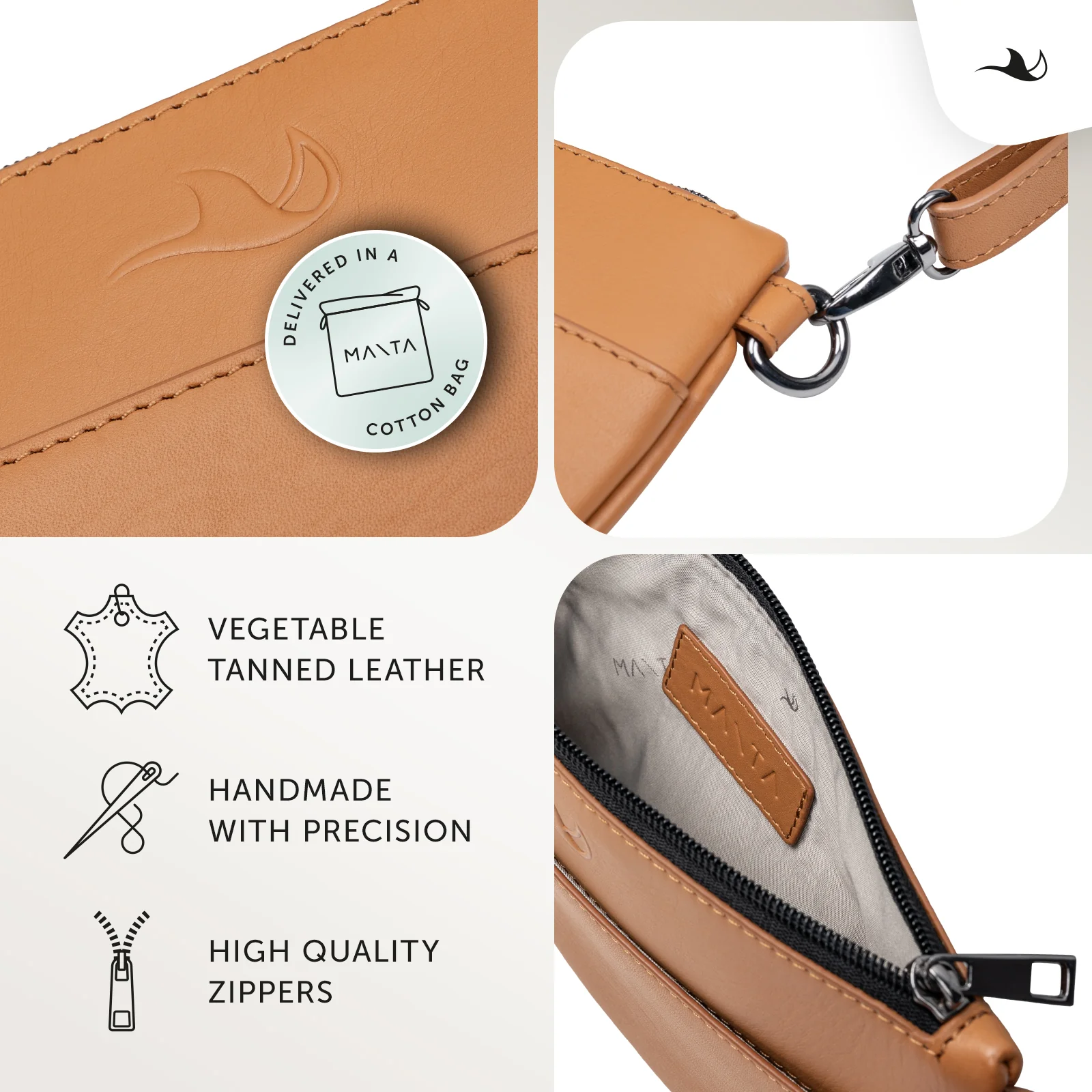 MANTA Echtleder Crossbody Bag - lässige Umhängetasche & Clutch - Image 14