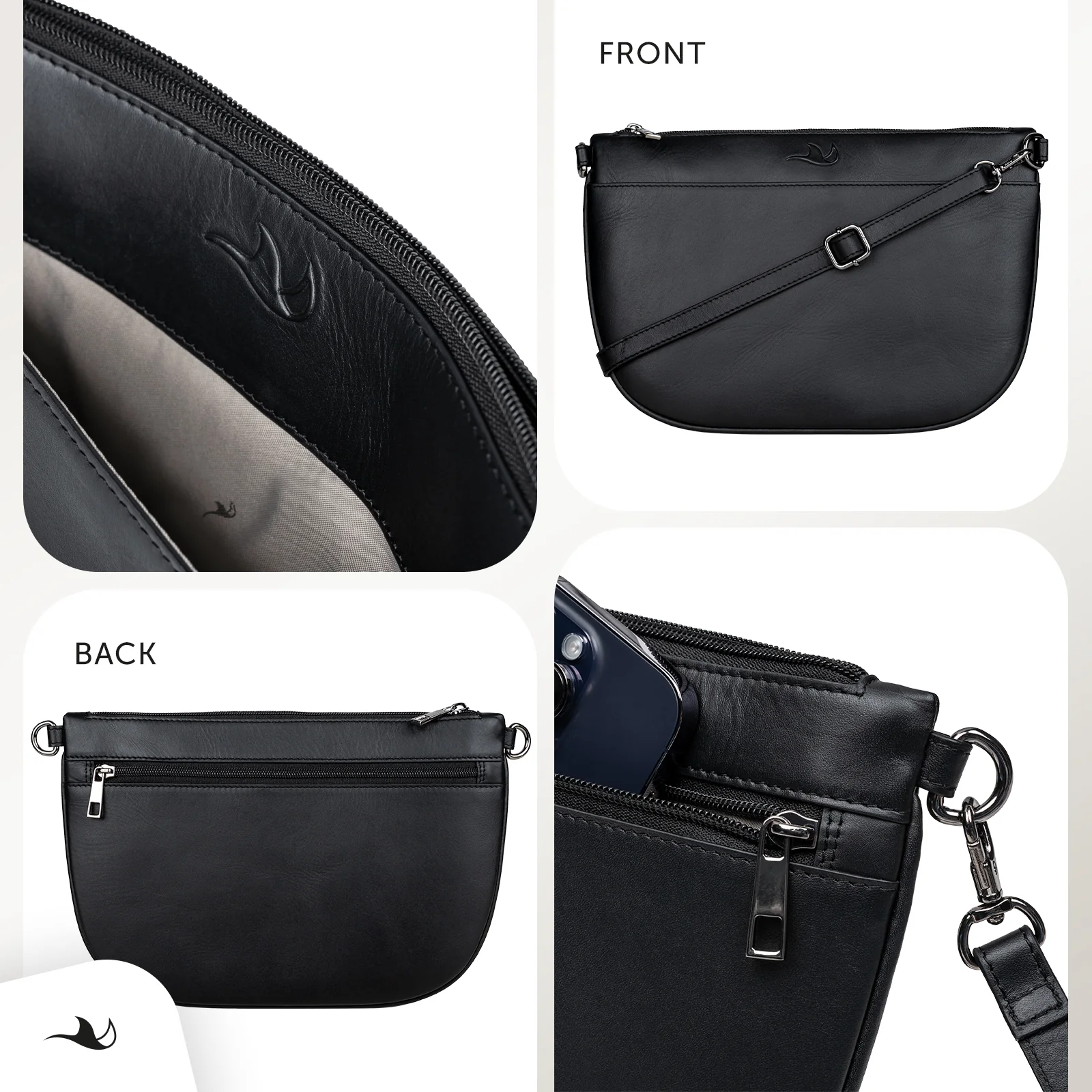 MANTA Echtleder Crossbody Bag - lässige Umhängetasche & Clutch - Image 21