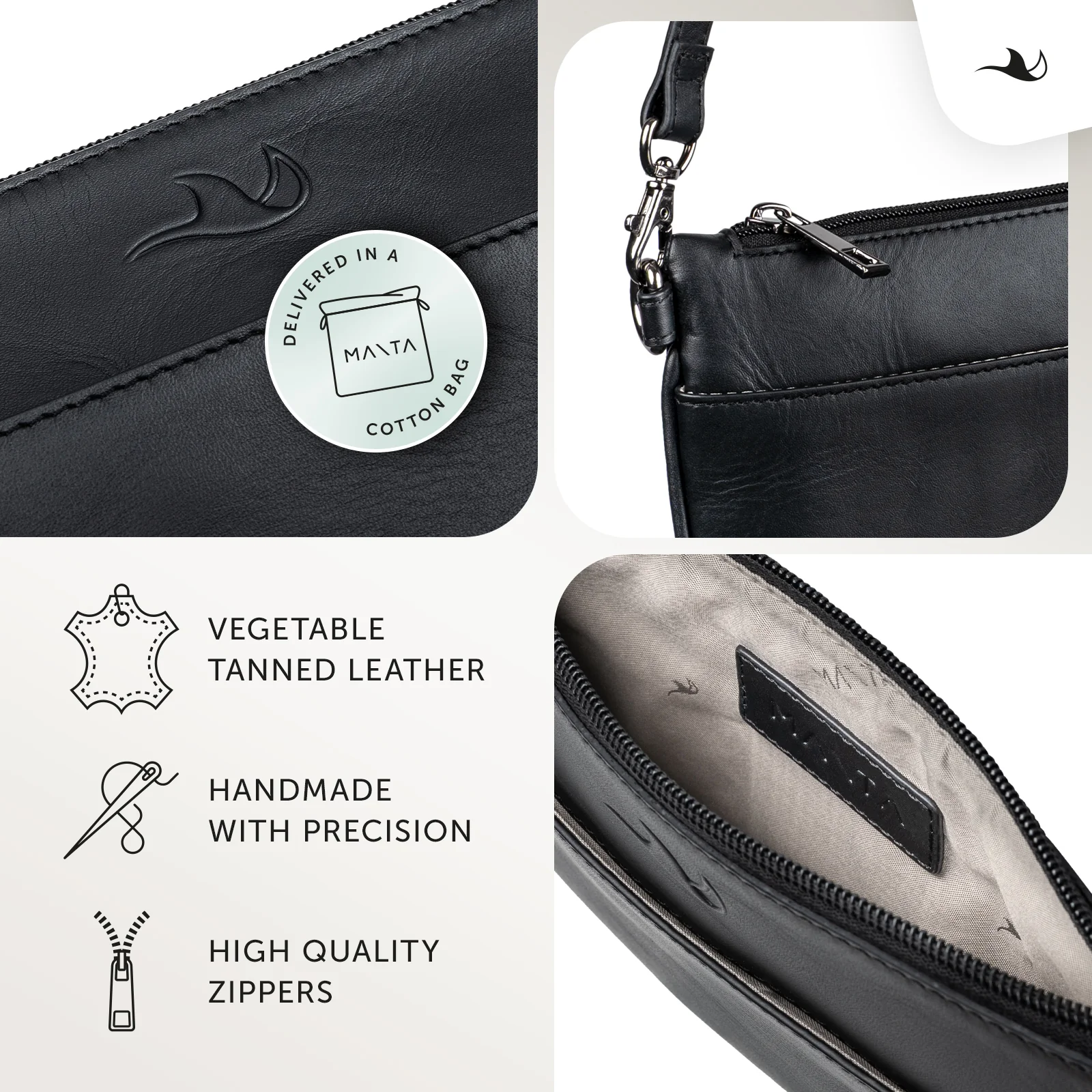 MANTA Echtleder Crossbody Bag - lässige Umhängetasche & Clutch - Image 22