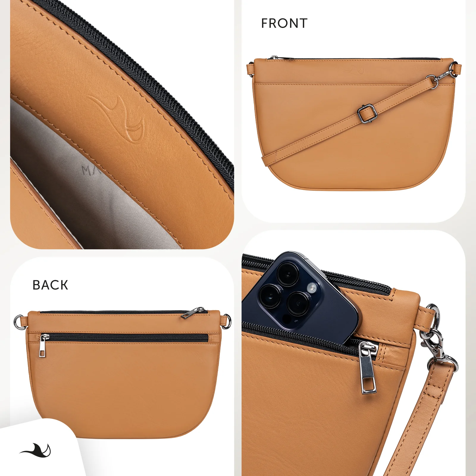 MANTA Echtleder Crossbody Bag - lässige Umhängetasche & Clutch - Image 29