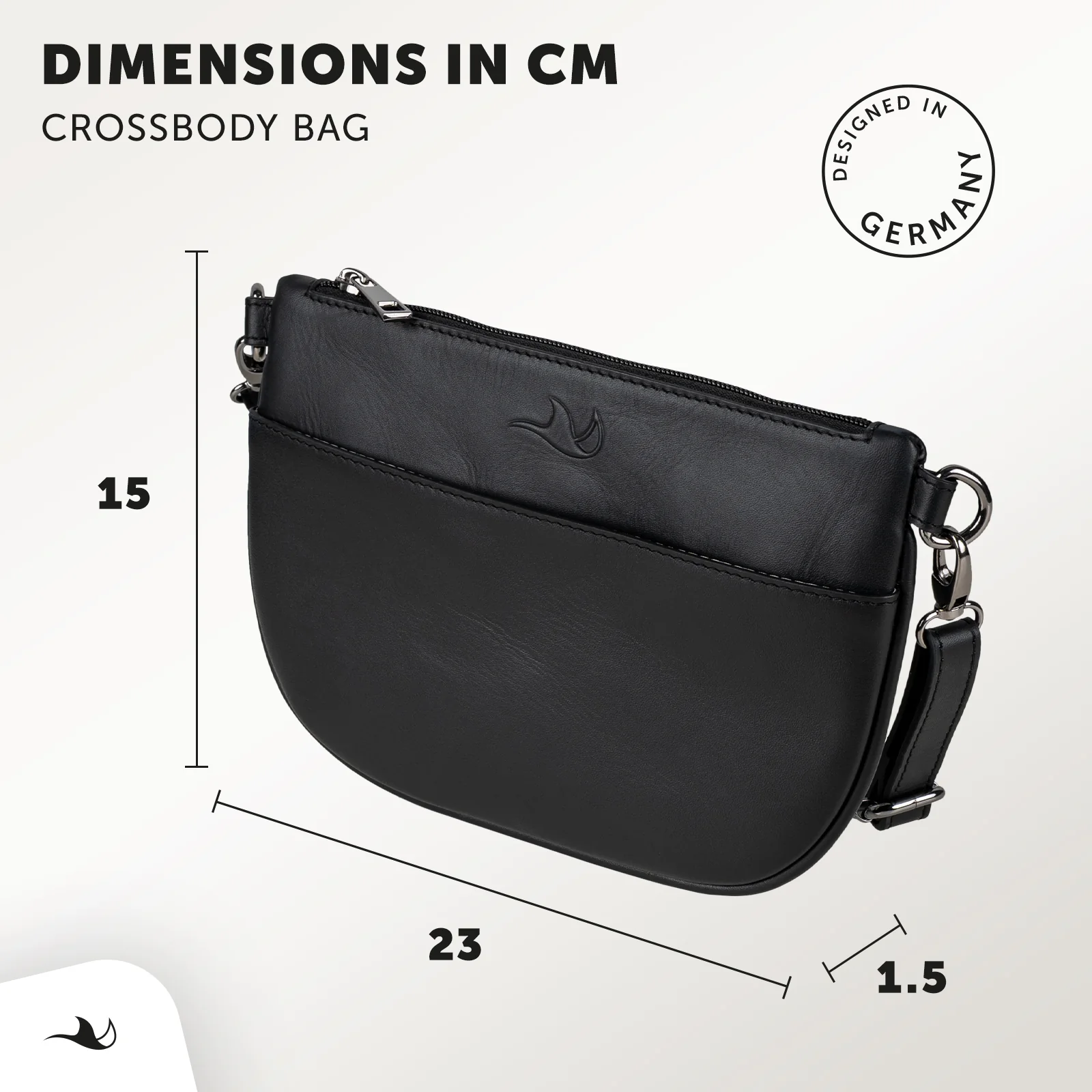 MANTA Echtleder Crossbody Bag - lässige Umhängetasche & Clutch - Image 3