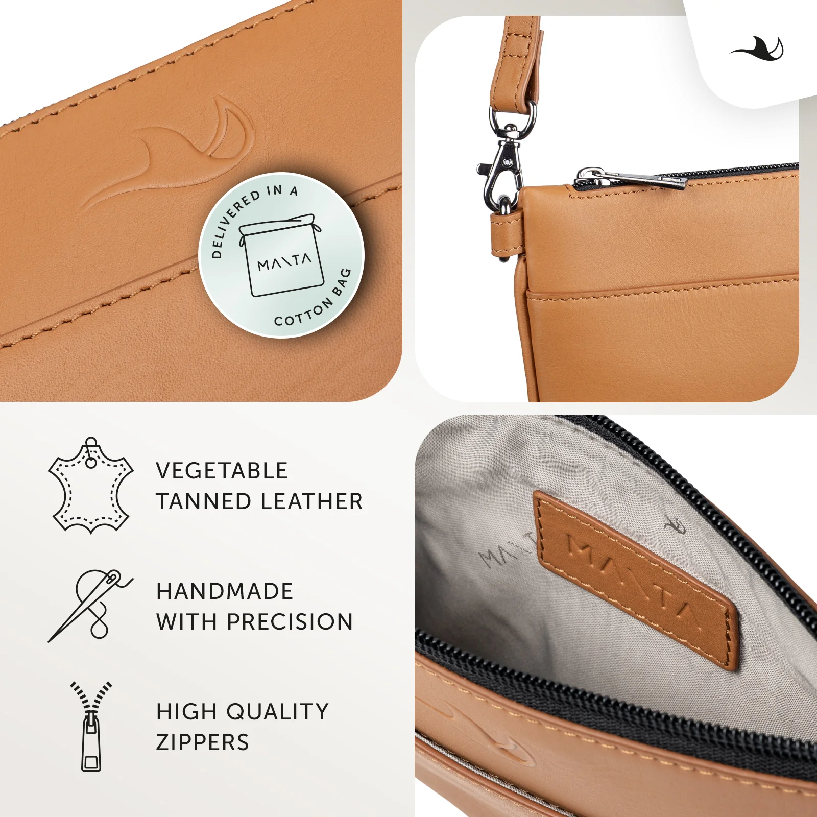 MANTA Echtleder Crossbody Bag - lässige Umhängetasche & Clutch - Image 30