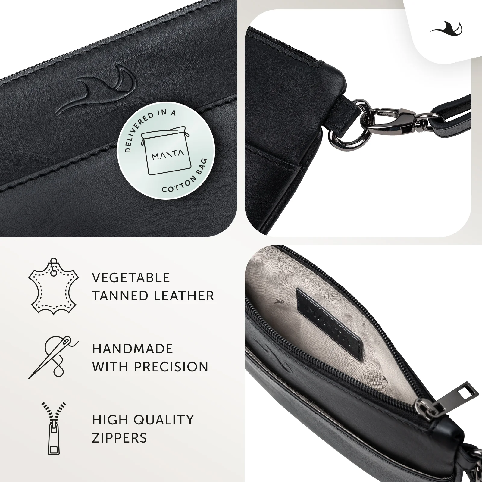 MANTA Echtleder Crossbody Bag - lässige Umhängetasche & Clutch - Image 6